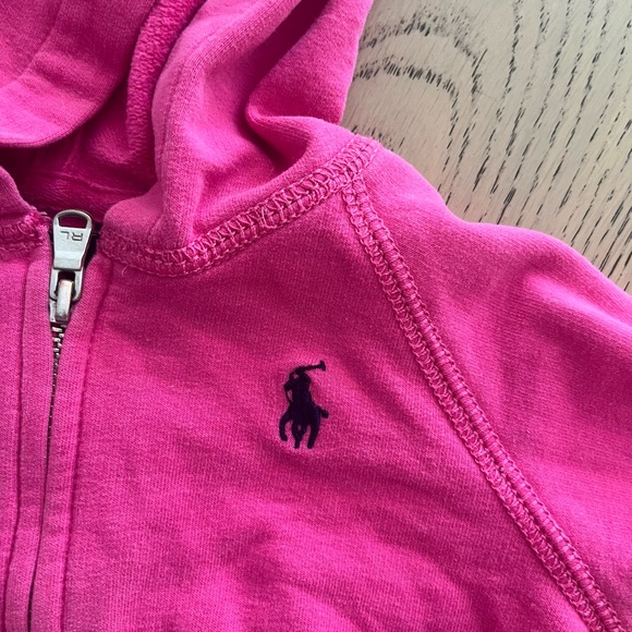 💥HP 💥 Ralph Lauren 18 months hot pink zip up jacket hoodie - Picture 3 of 7